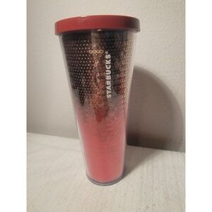 Starbucks Holiday 2018 Red And Silver Sequin Ombre Tumbler 24 Oz Venti Cold Cup